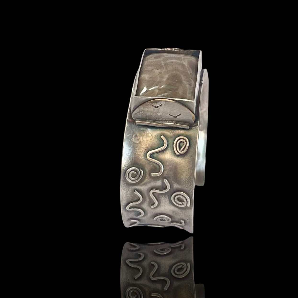 Sterling Silver and Petoskey Stone Bracelet