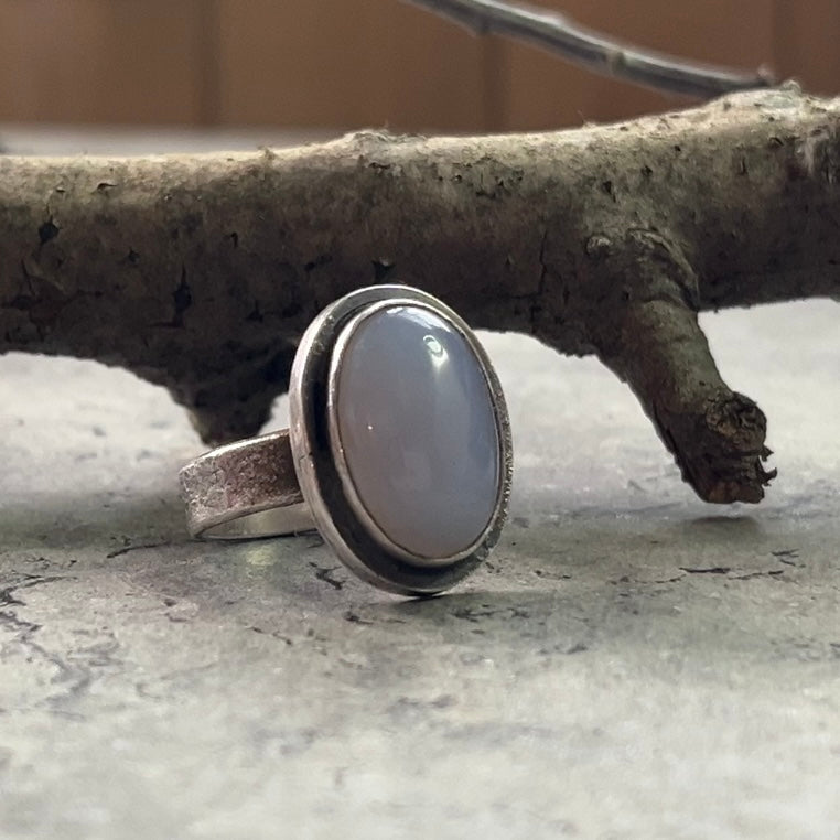 Blue Chalcedony Sterling Silver Ring
