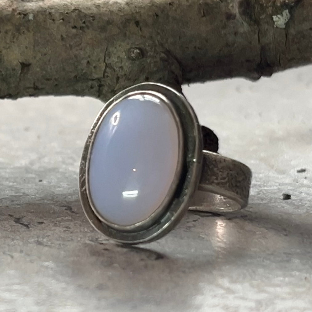 Blue Chalcedony Sterling Silver Ring